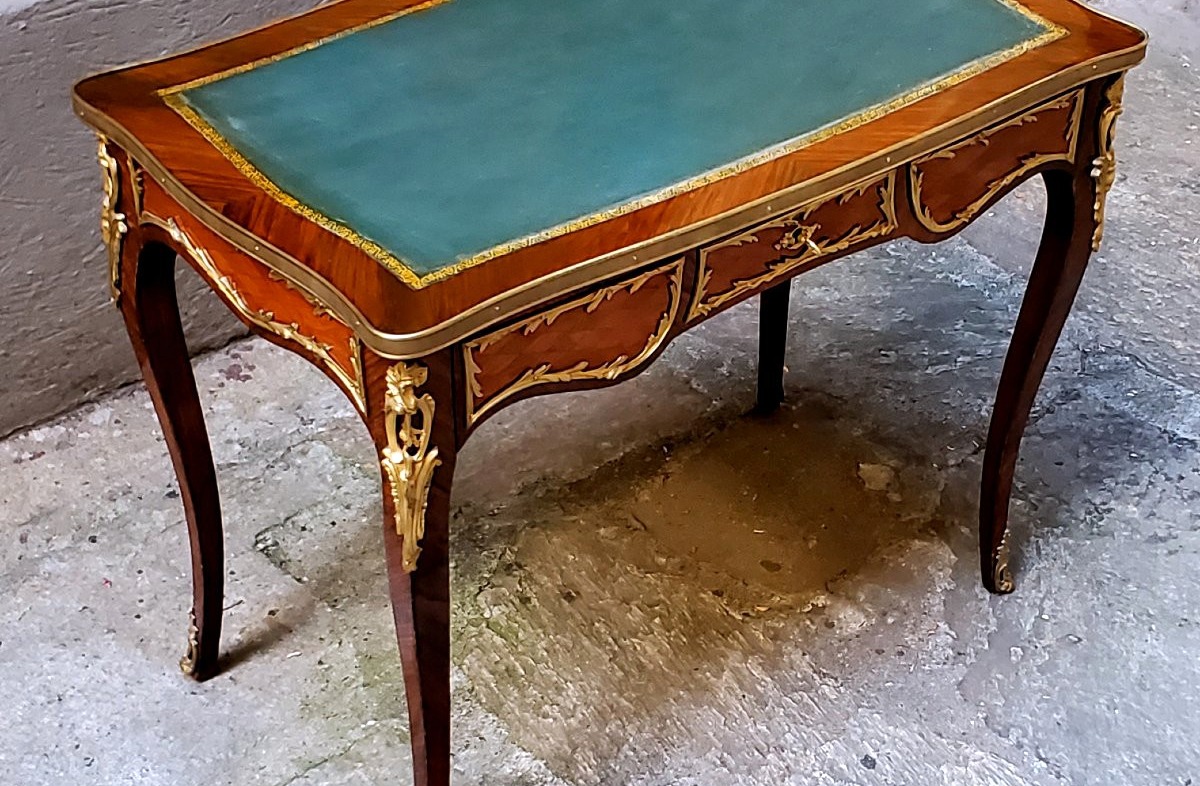 Bureau ancien Napoléon III en palissandre et bois de rose-photo-7