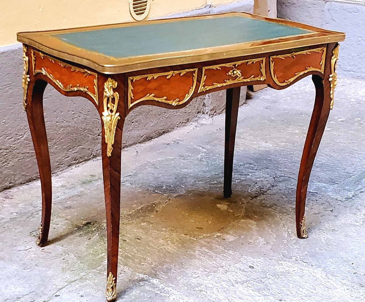 Bureau ancien Napoléon III en palissandre et bois de rose