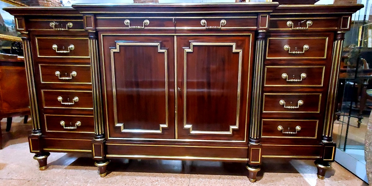Antique Napoleon III Sideboard, French-made, In Mahogany.-photo-2
