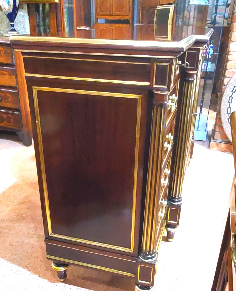 Antique Napoleon III Sideboard, French-made, In Mahogany.-photo-4