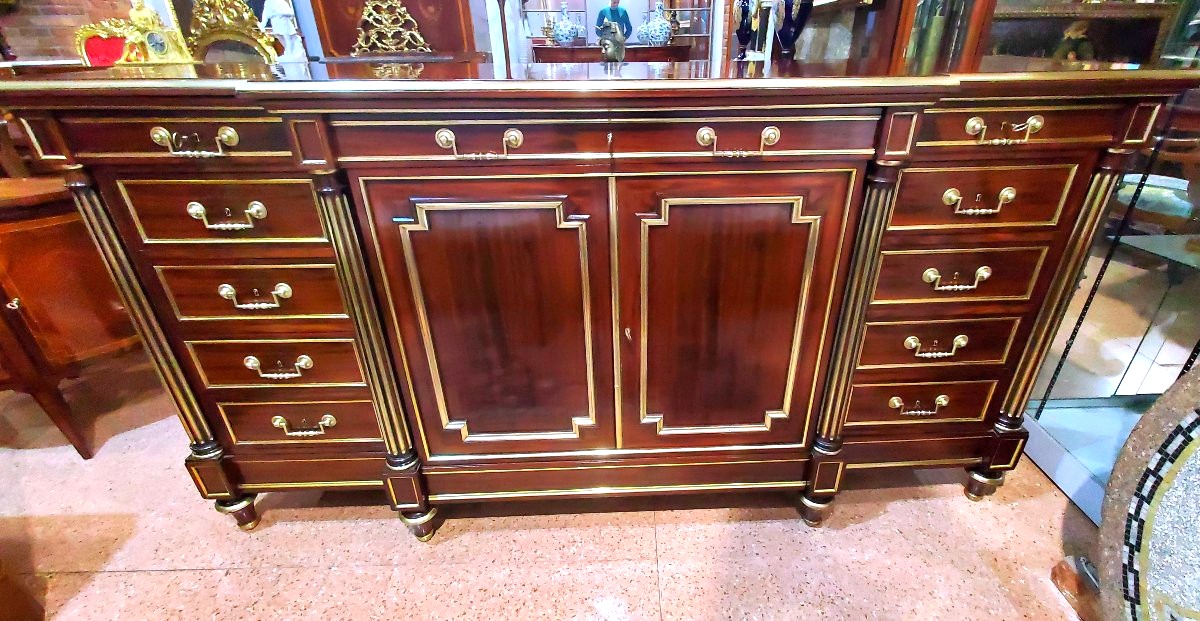 Antique Napoleon III Sideboard, French-made, In Mahogany.-photo-2