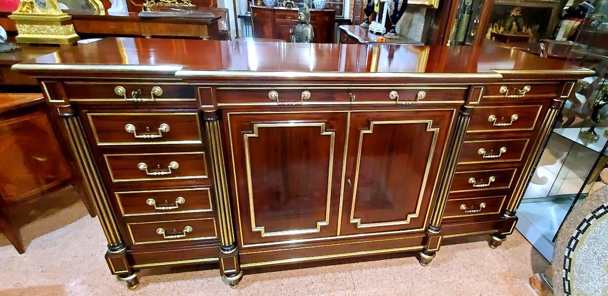 Antique Napoleon III Sideboard, French-made, In Mahogany.