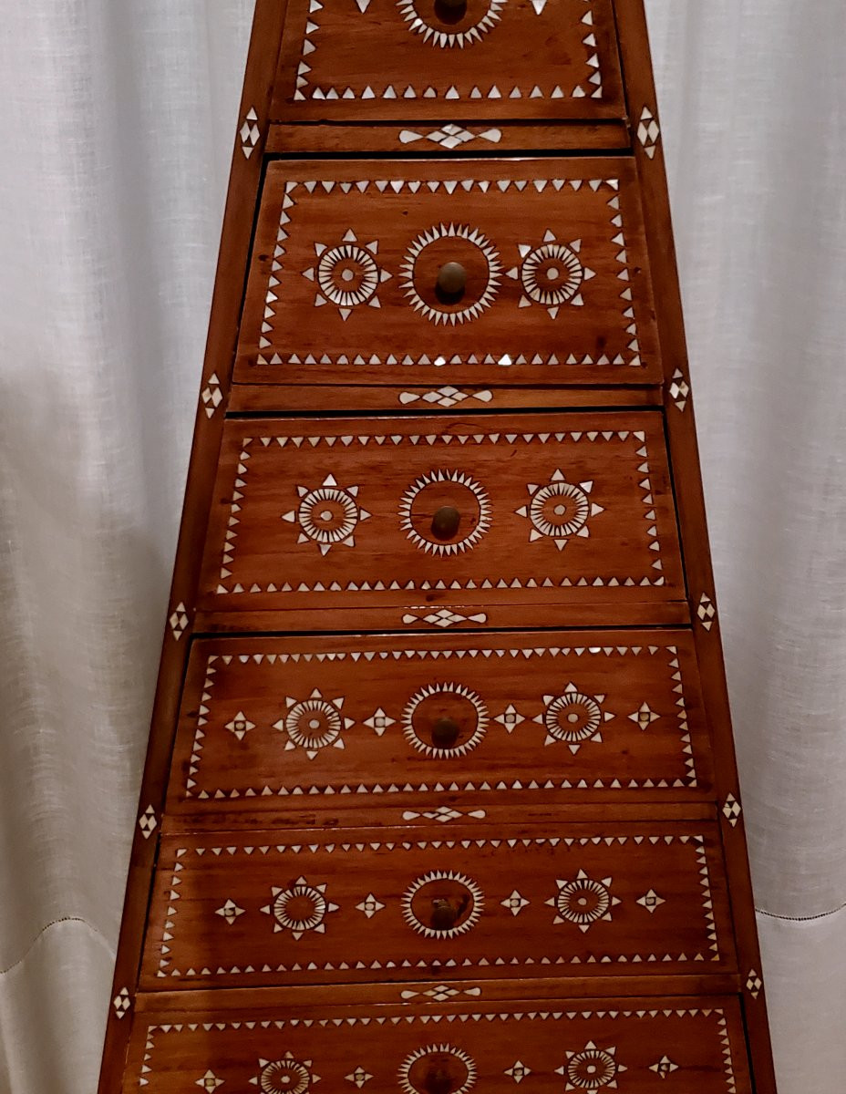 A Unique Oriental 10-drawer Cabinet Inlaid With Mother-of-pearl.-photo-2
