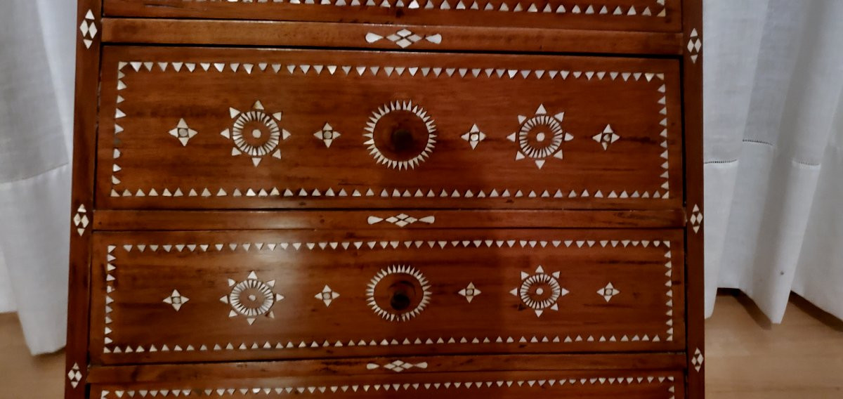 A Unique Oriental 10-drawer Cabinet Inlaid With Mother-of-pearl.-photo-3