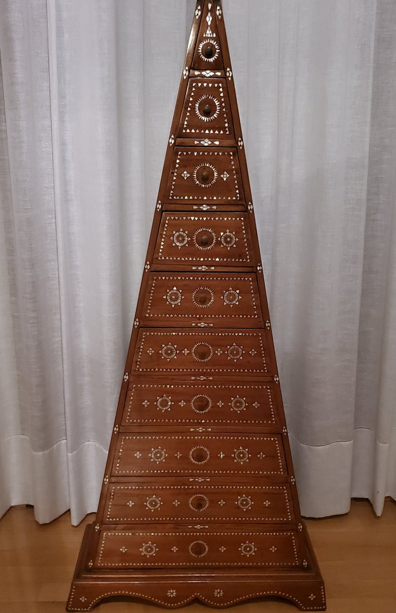 A Unique Oriental 10-drawer Cabinet Inlaid With Mother-of-pearl.-photo-1