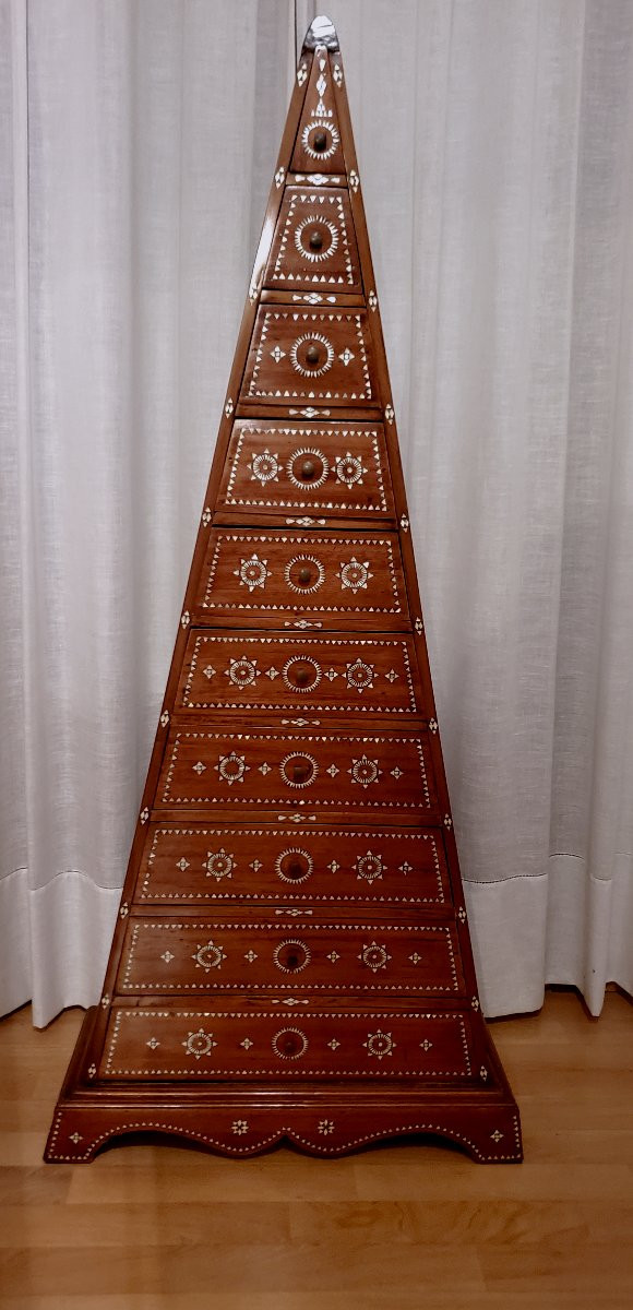 A Unique Oriental 10-drawer Cabinet Inlaid With Mother-of-pearl.-photo-3