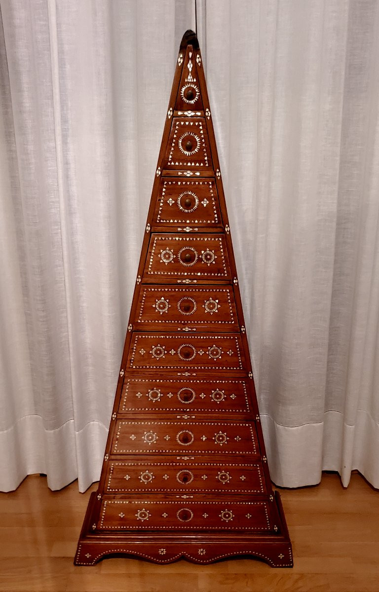 A Unique Oriental 10-drawer Cabinet Inlaid With Mother-of-pearl.-photo-4