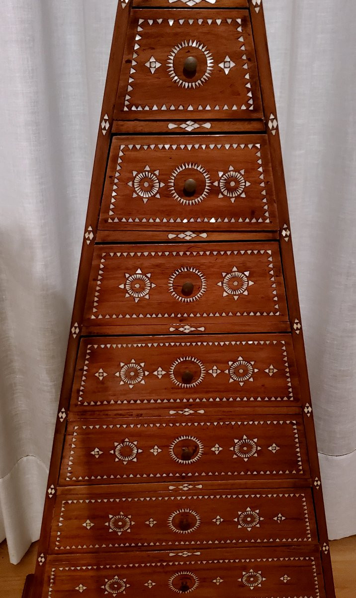 A Unique Oriental 10-drawer Cabinet Inlaid With Mother-of-pearl.-photo-5