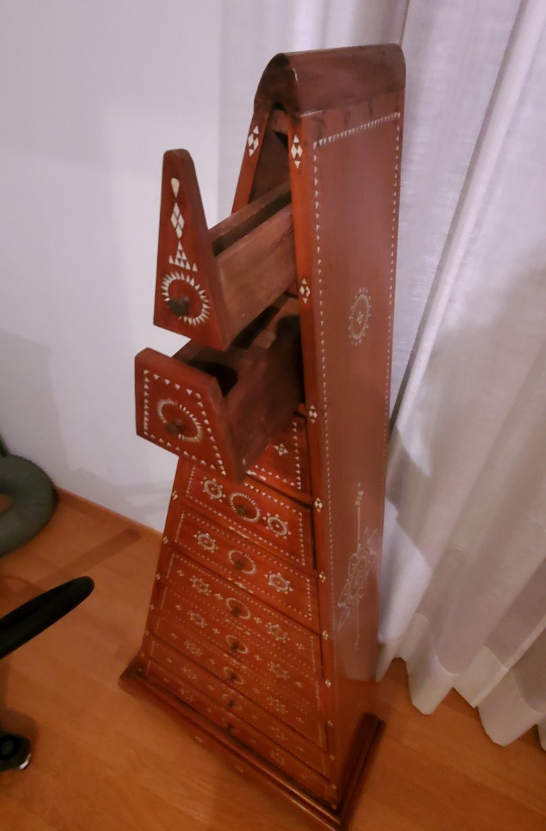 A Unique Oriental 10-drawer Cabinet Inlaid With Mother-of-pearl.-photo-7