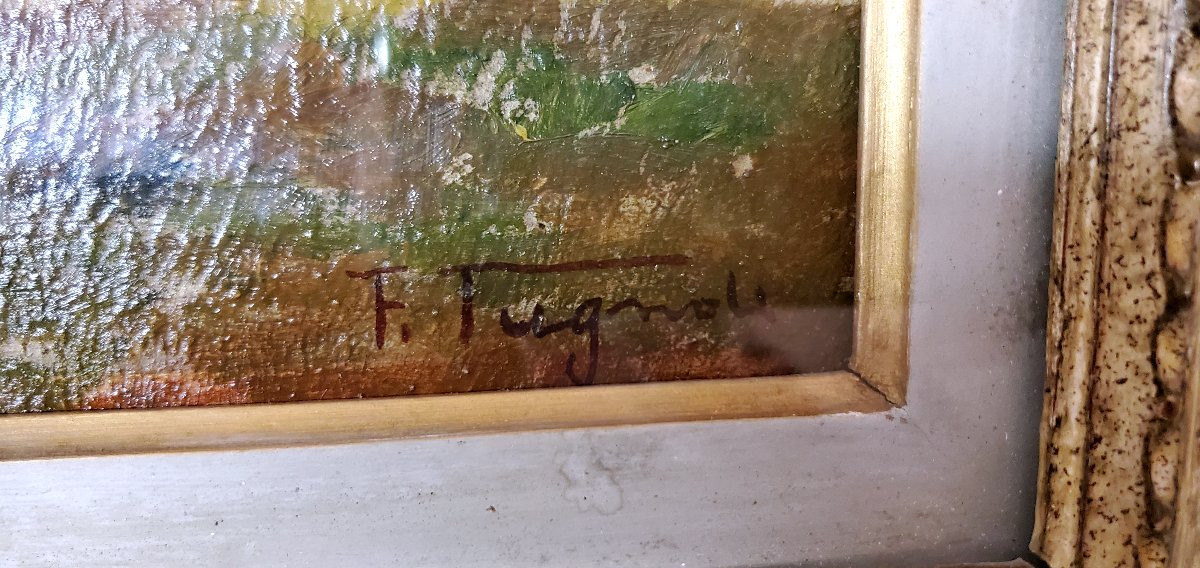 Oil Painting On Panel Signed By Ferdinando Tugnoli, A Bolognese Painter -photo-2