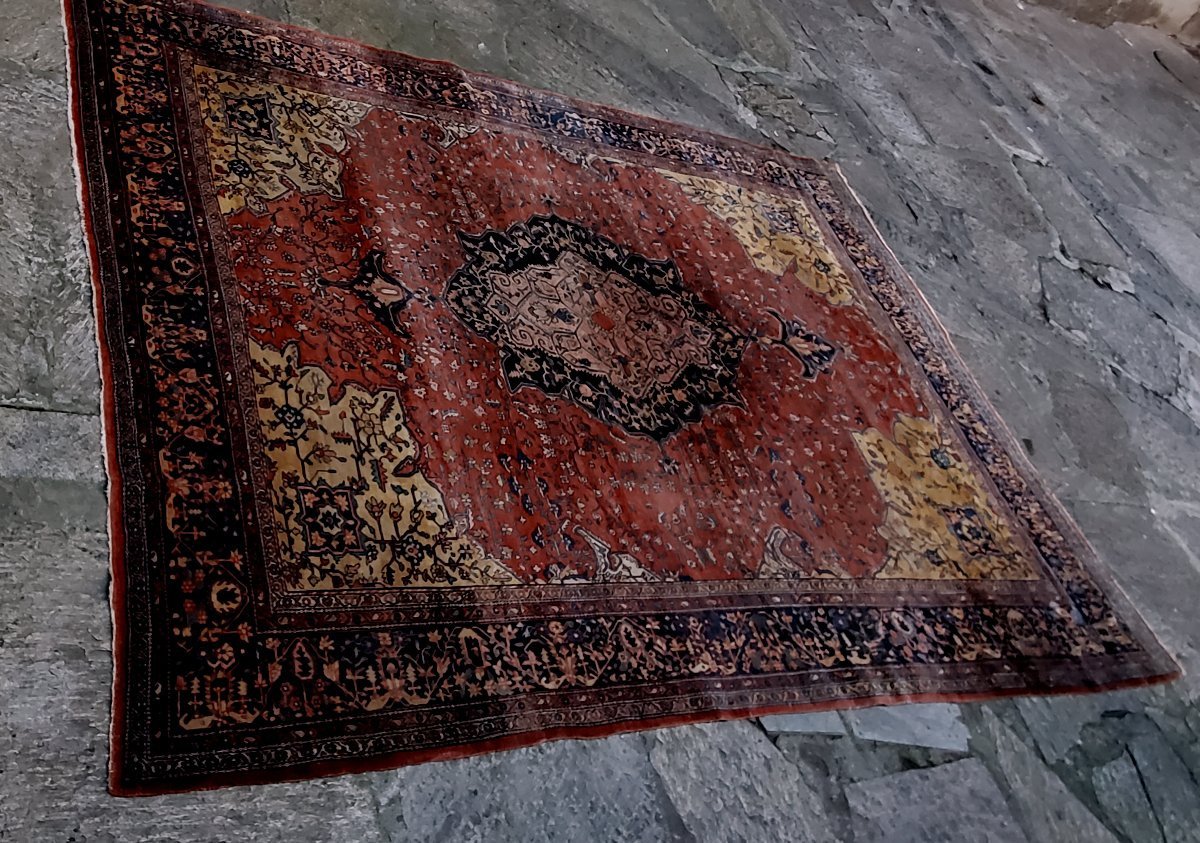 Grand tapis persan ancien de Heriz, datant des années 1930 (environ)-photo-1