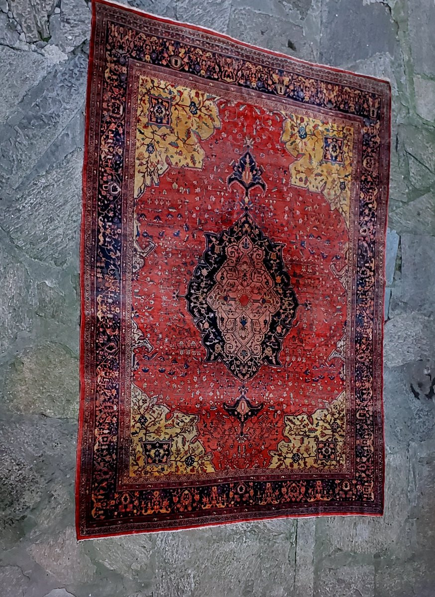 Grand tapis persan ancien de Heriz, datant des années 1930 (environ)-photo-4