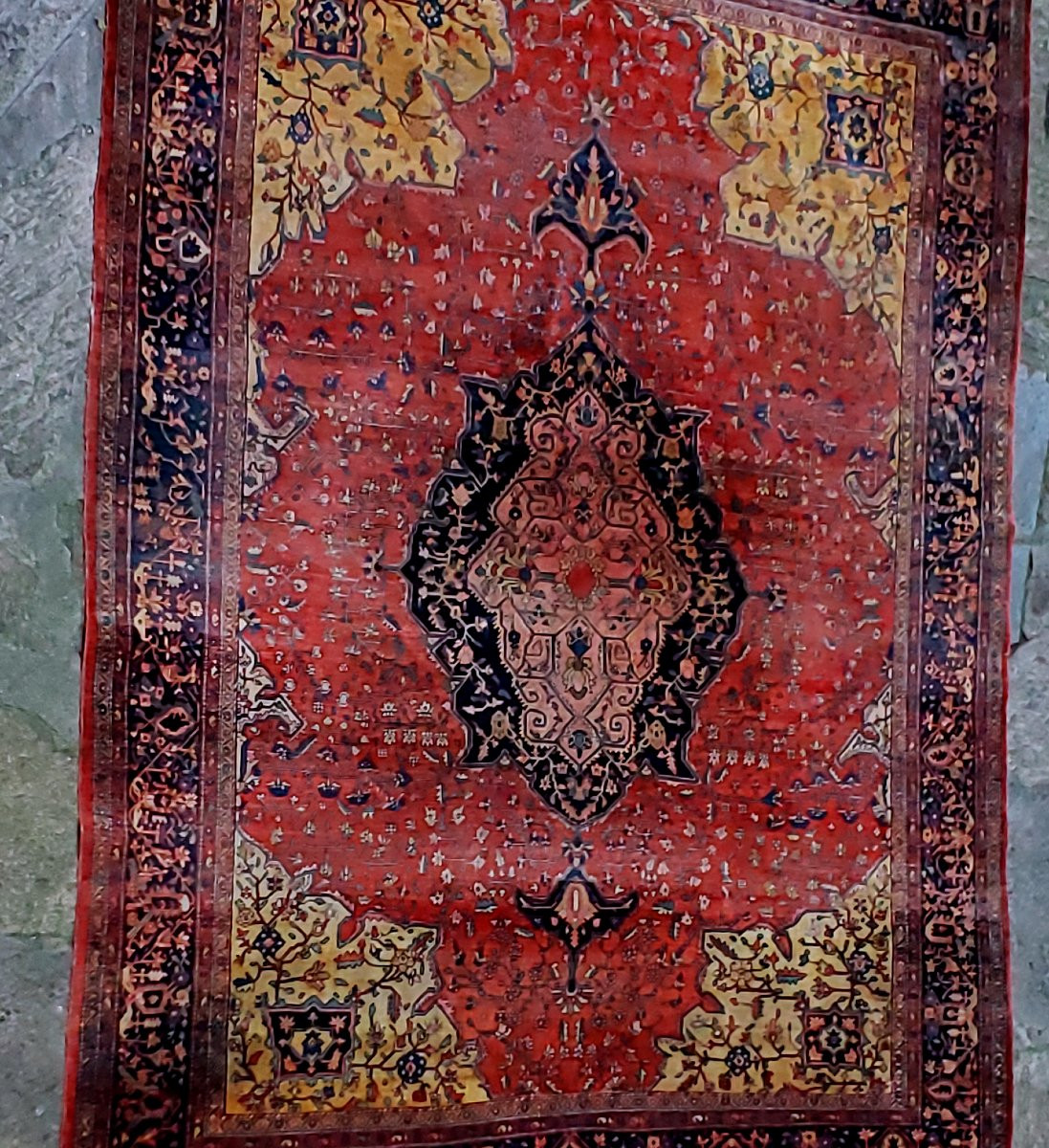 Grand tapis persan ancien de Heriz, datant des années 1930 (environ)-photo-5