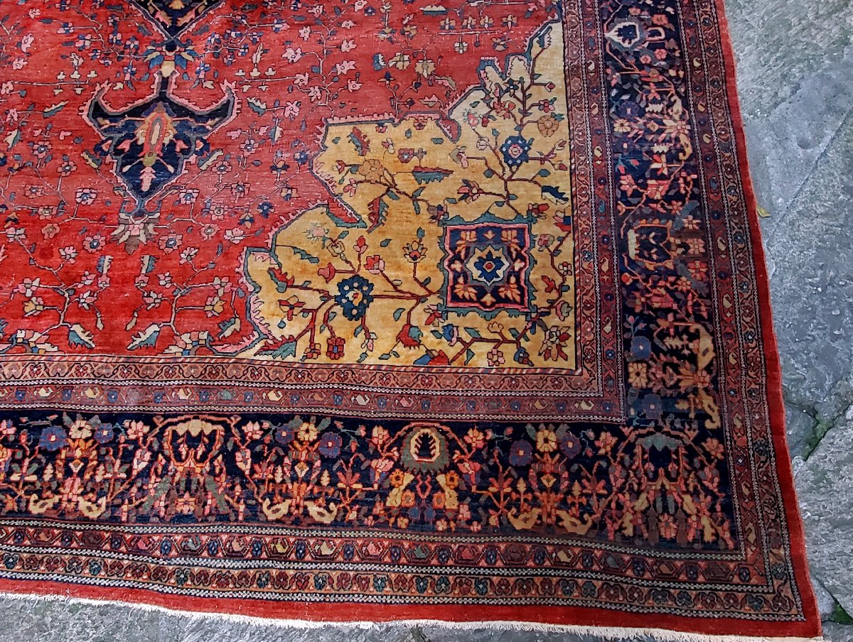 Grand tapis persan ancien de Heriz, datant des années 1930 (environ)-photo-7