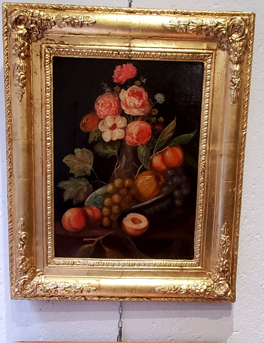 Deux natures mortes signées Contini – Huile sur toile, fin XIXe/début XXe siècle  -photo-7