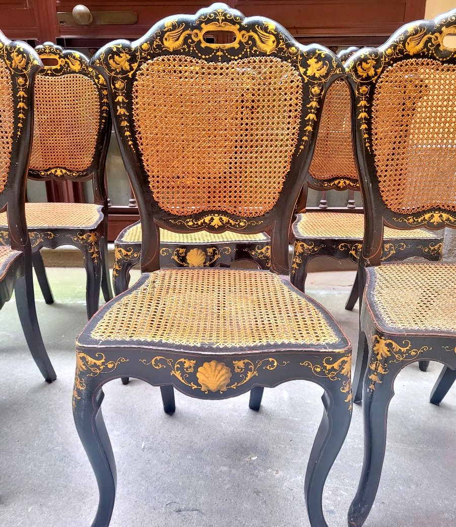 Six chaises Lombardes-vénitiennes de la seconde moitié du XIXe siècle-photo-4