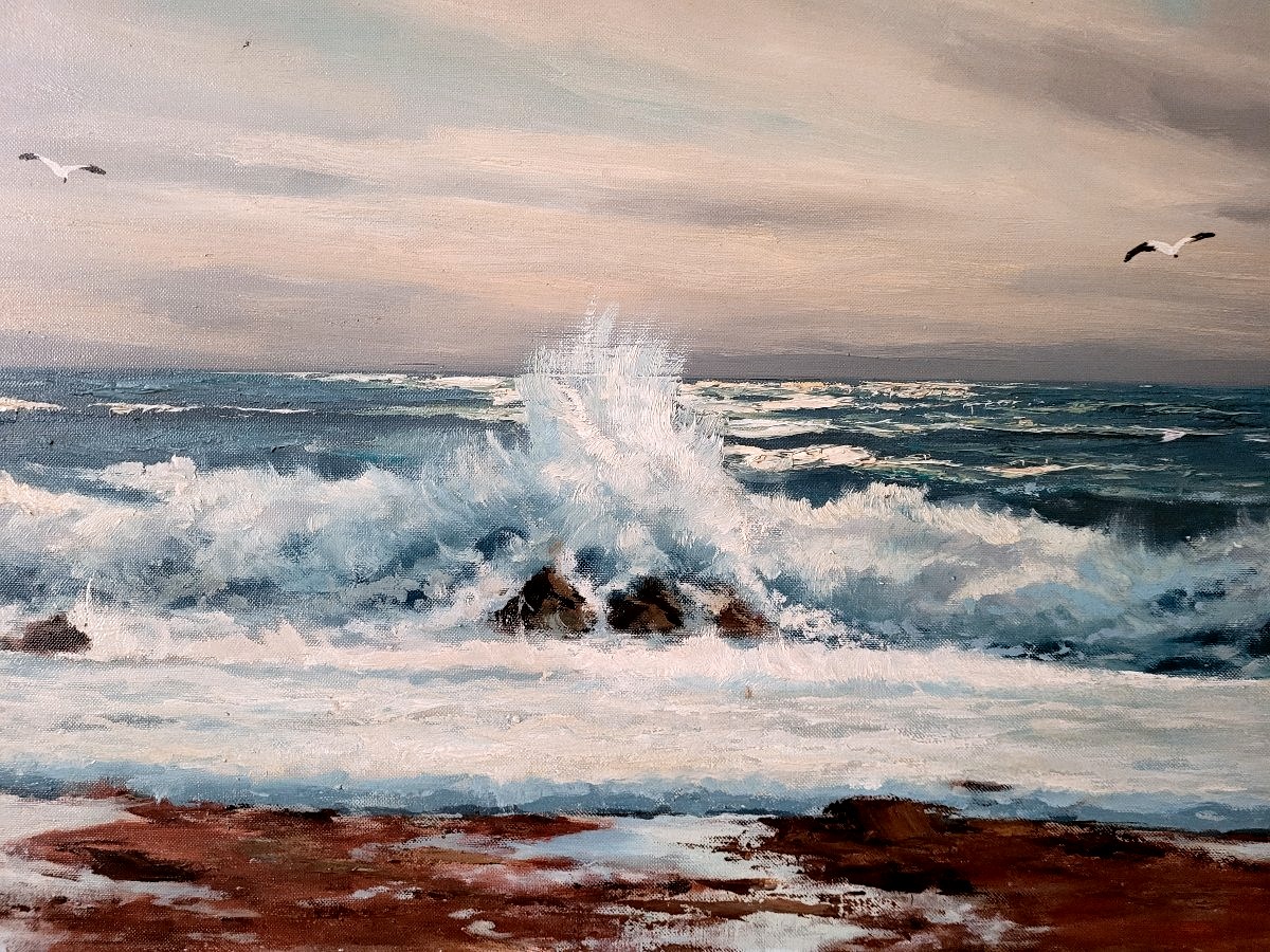 Oil Painting On Canvas Depicting Marina -photo-2