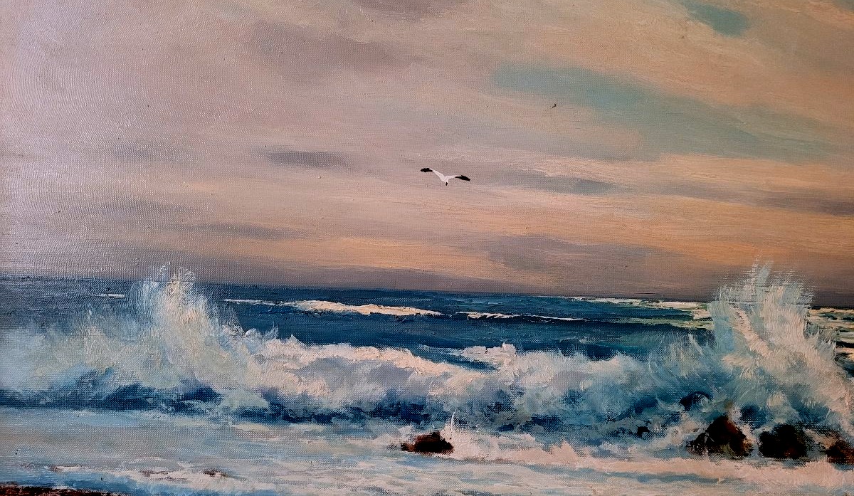 Oil Painting On Canvas Depicting Marina -photo-3