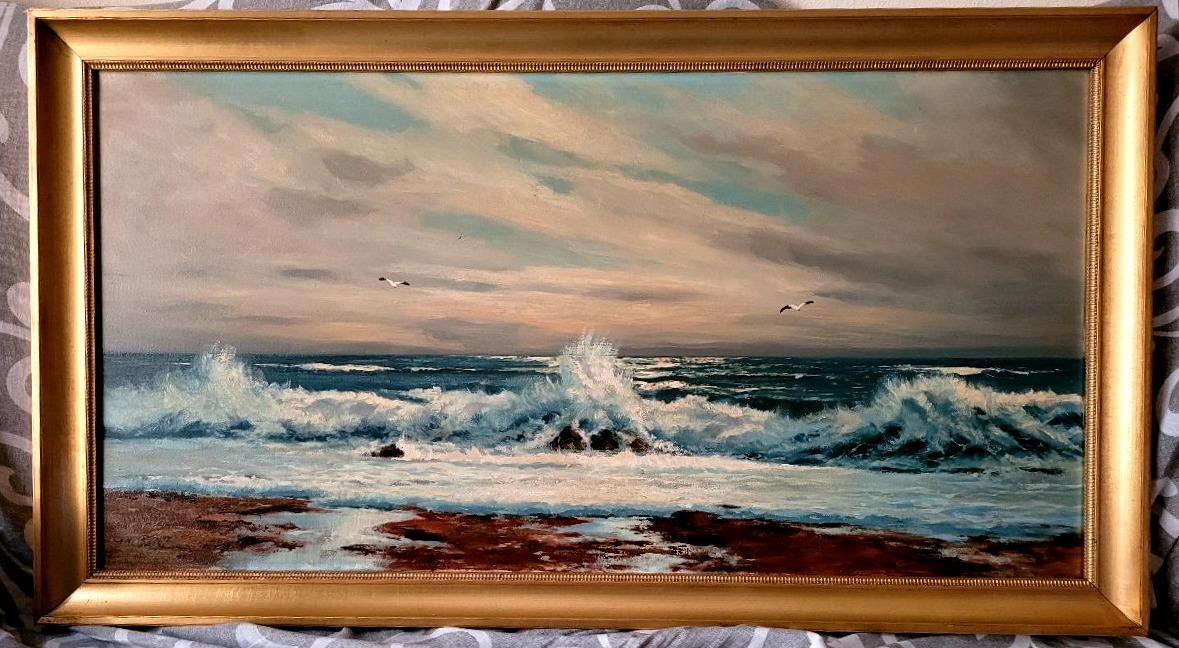 Oil Painting On Canvas Depicting Marina 