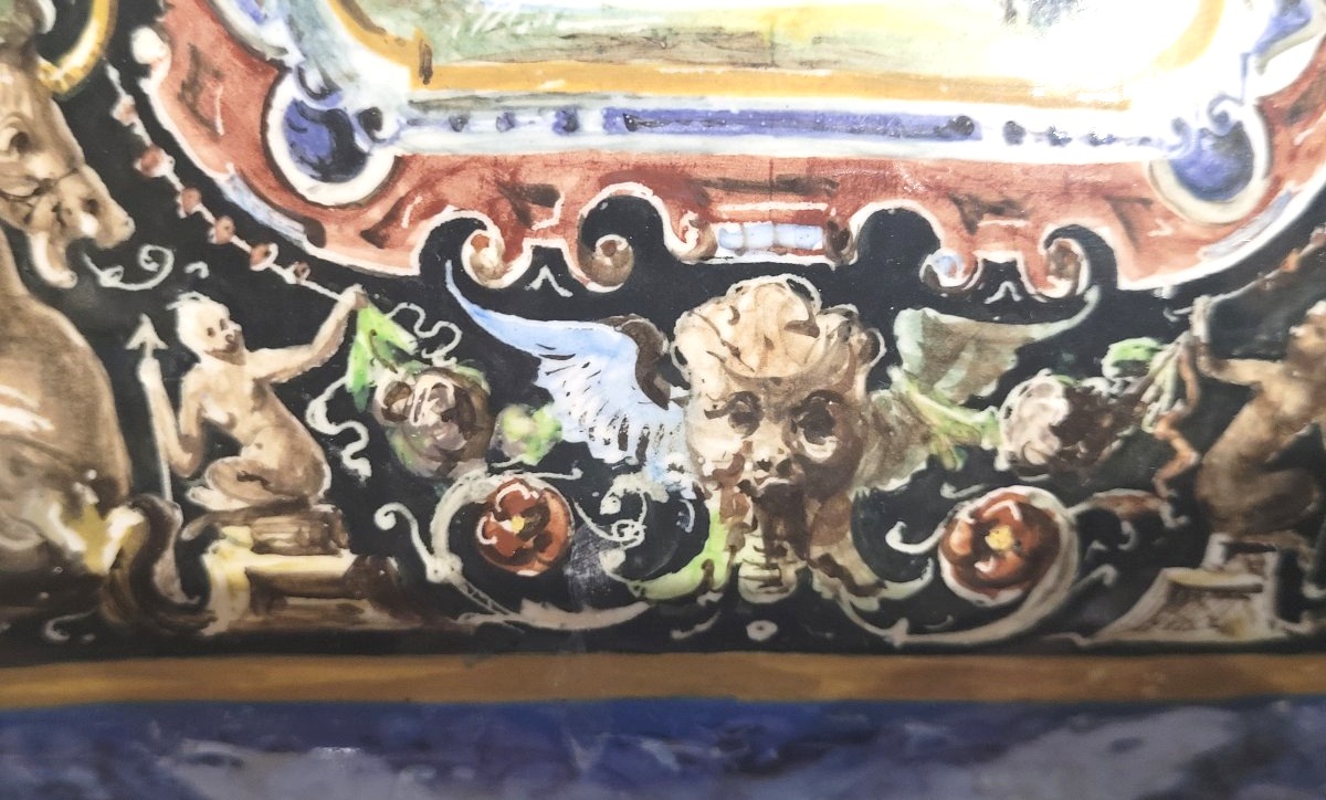 Centre de table en faïence polychrome de Faenza – Manufacture Farina-photo-2