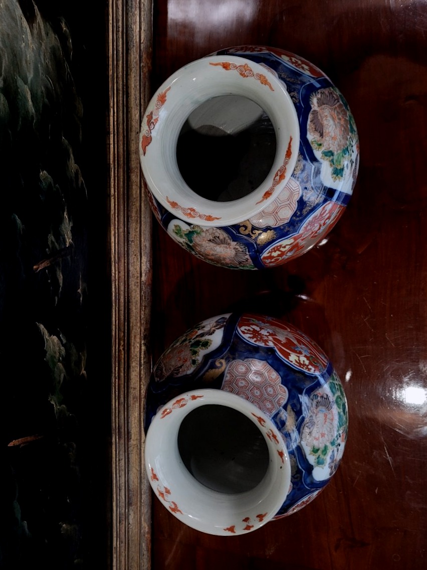 Kutani Vases In Polychrome And Gilded Porcelain, Japan, Second Half Of The 19th Century-photo-3