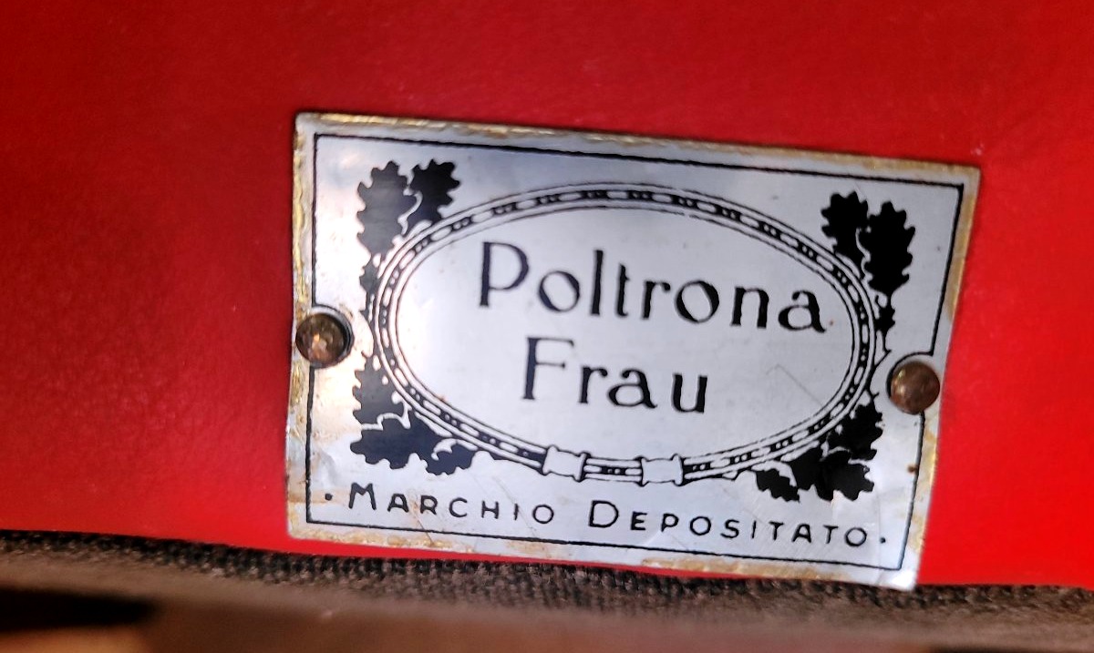Paire de fauteuils en cuir véritable, Frau Italia, années 1970-photo-2