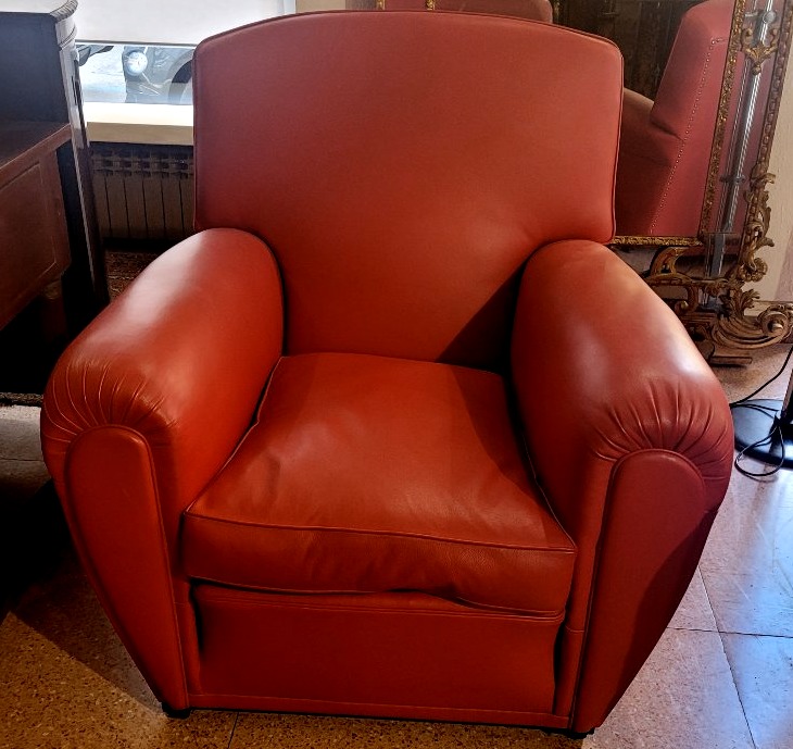 Paire de fauteuils en cuir véritable, Frau Italia, années 1970-photo-3
