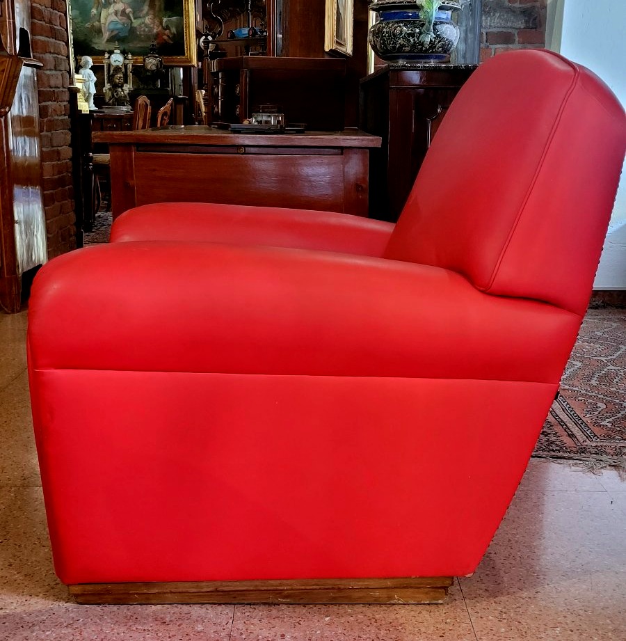 Paire de fauteuils en cuir véritable, Frau Italia, années 1970-photo-4