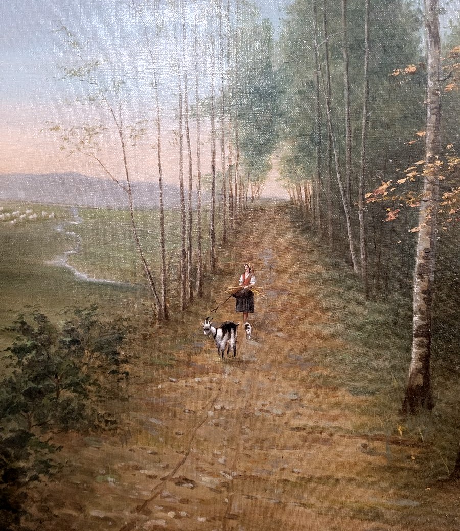 Le Retour du Troupeau – une grande peinture de paysage du XIXe siècle-photo-4