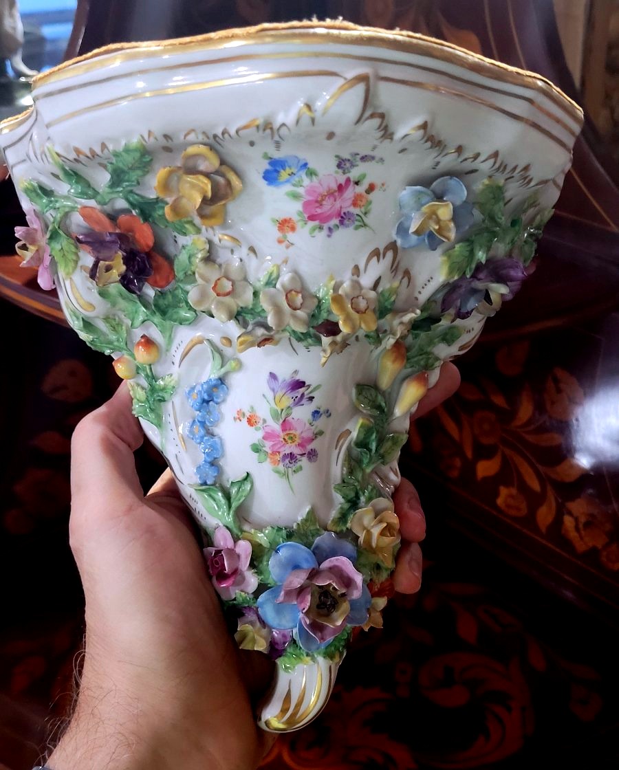 Two Polychrome Dresden Porcelain Side Plates-photo-2