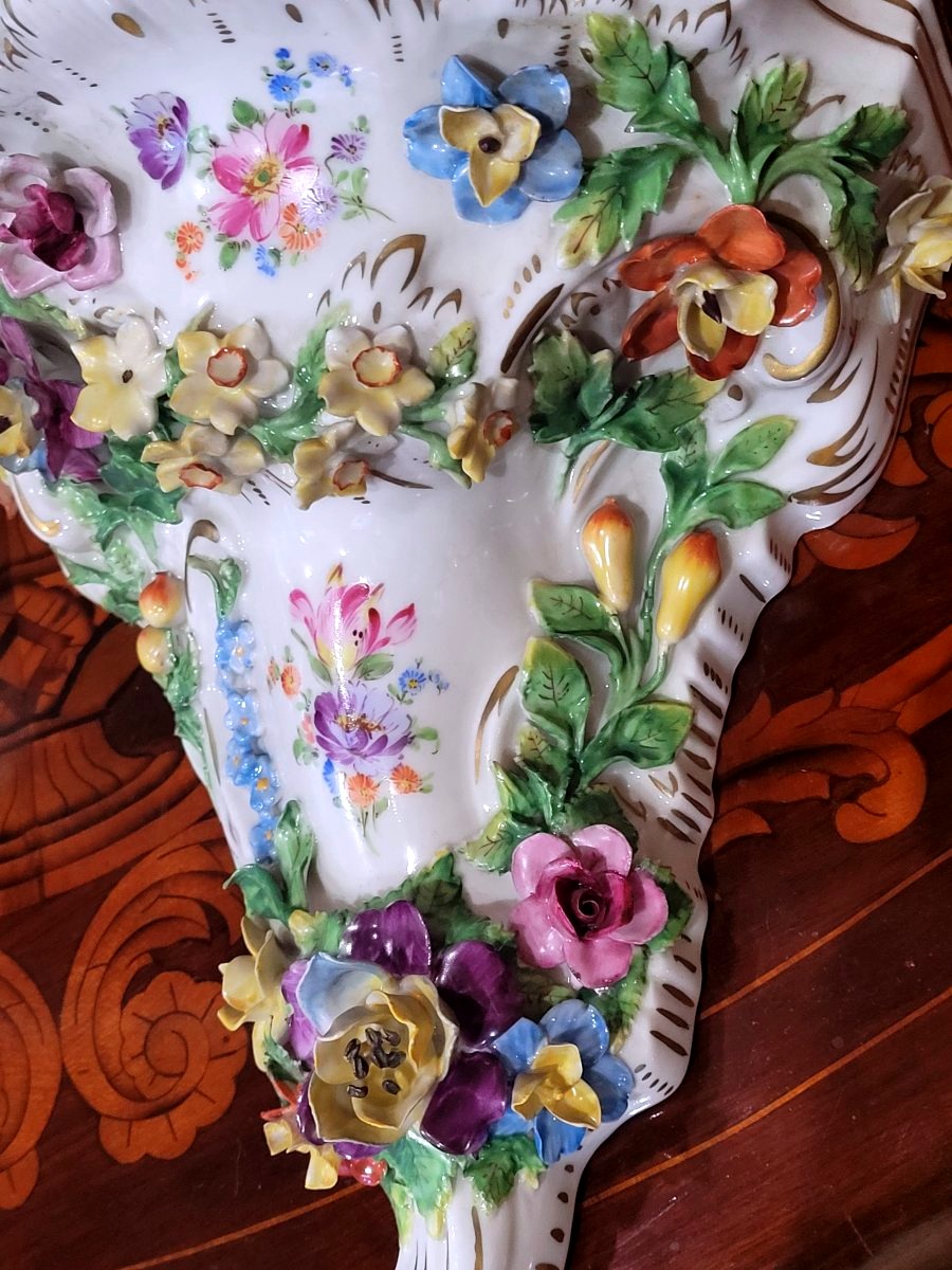 Two Polychrome Dresden Porcelain Side Plates-photo-4