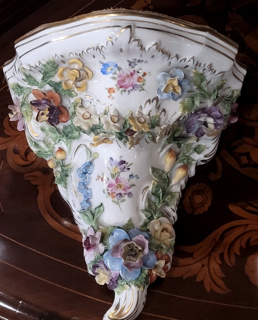 Two Polychrome Dresden Porcelain Side Plates-photo-5