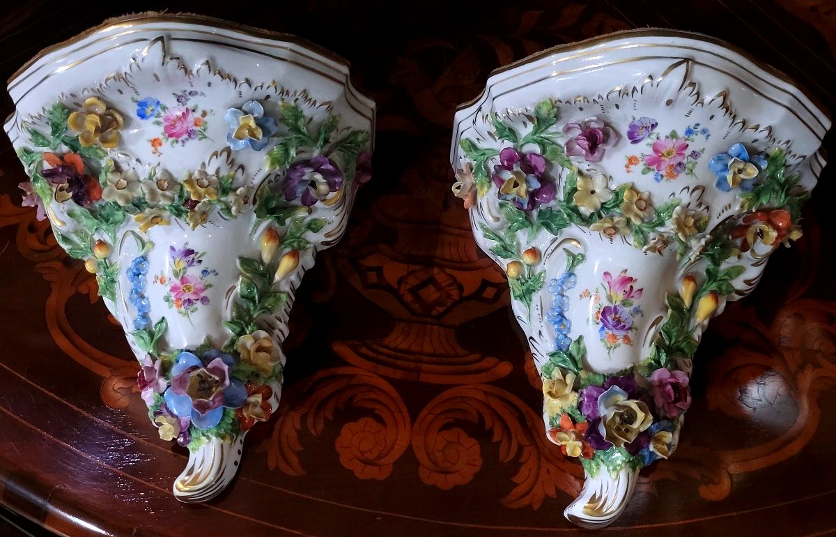 Two Polychrome Dresden Porcelain Side Plates