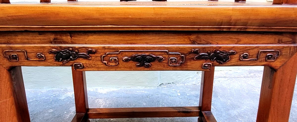 Paire de petits fauteuils chinois en bois – époque Qing, 1797-1820-photo-3