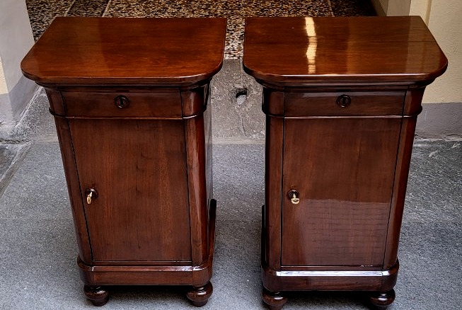 Two Antique Walnut Sideboards – Louis Philippe Style, Piedmont, 1830–1850-photo-3