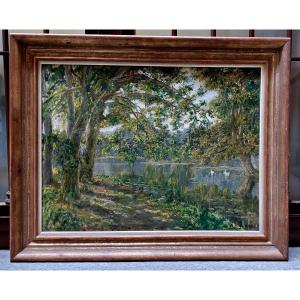 Lake Landscape Painting Oil On Canvas