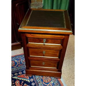 Porte-documents ou table de chevet Napoléon III en bois d'acajou