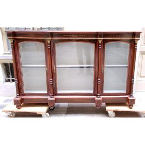 Antique Napoleon III Ebony Display Cabinet