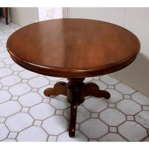 Antique Louis Philippe Walnut Table With A Central Stem