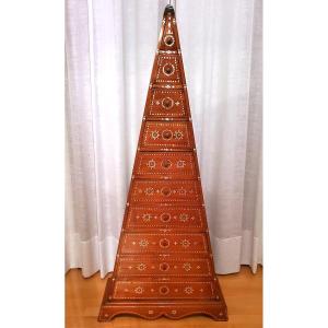 A Unique Oriental 10-drawer Cabinet Inlaid With Mother-of-pearl.