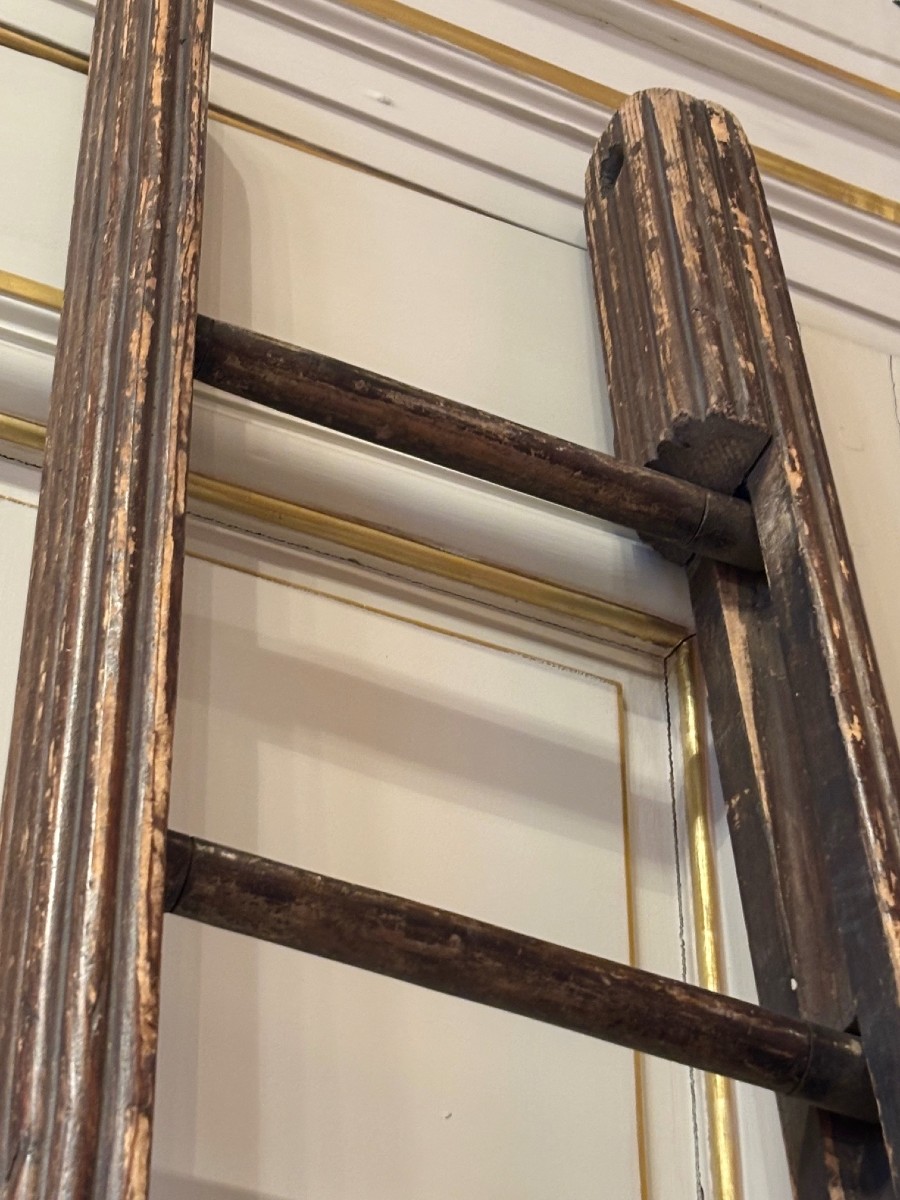 Râre échelle de bibliothèque du dix-huitième siècle-photo-2