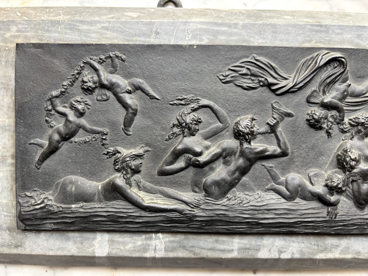 The Triumph Of Galatea - Late Eighteenth-century Marble Bas-relief-photo-2