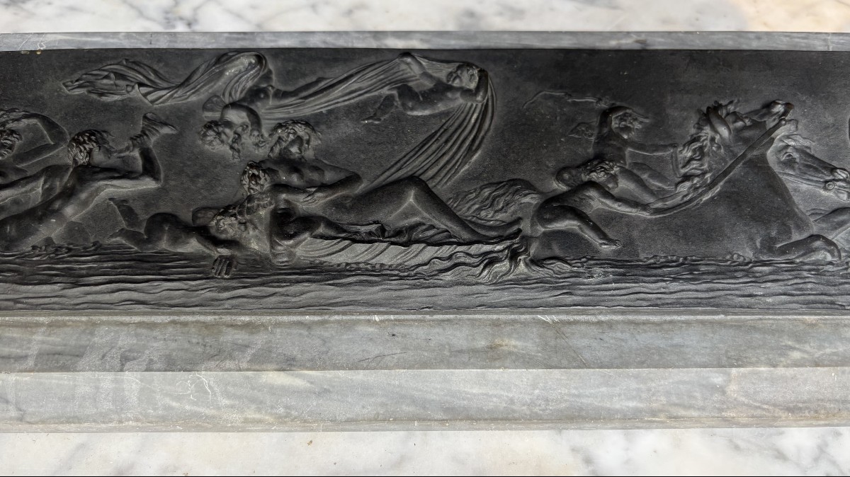 The Triumph Of Galatea - Late Eighteenth-century Marble Bas-relief-photo-6