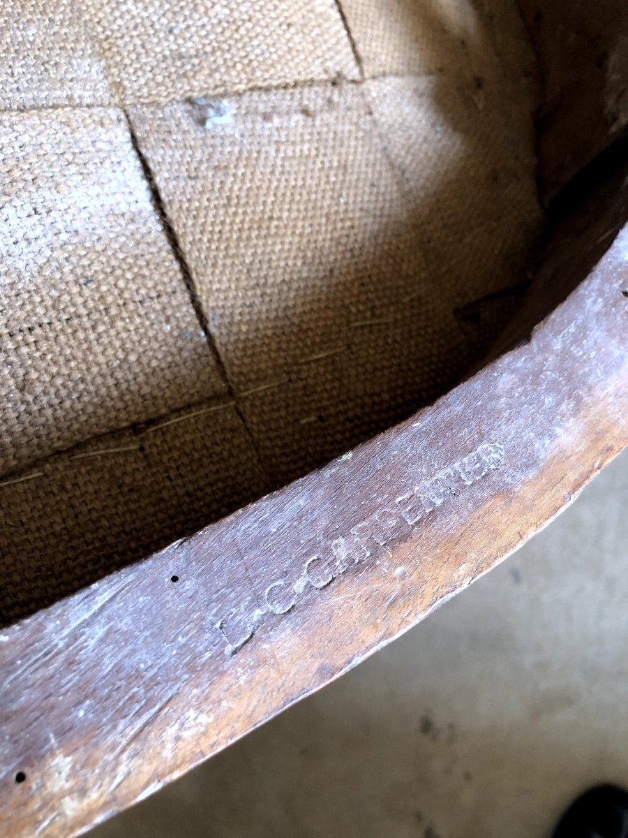 Pair Of Louis XVI Medallion Armchairs Stamped "l. C. Carpentier"-photo-5