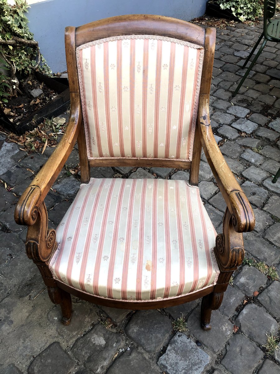 Ensemble de 4 fauteuils d'époque Restauration en acajou-photo-4