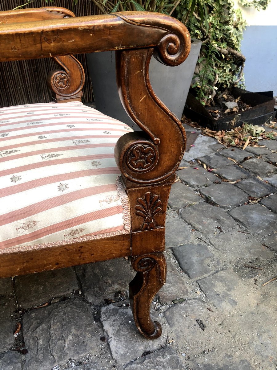 Ensemble de 4 fauteuils d'époque Restauration en acajou-photo-2