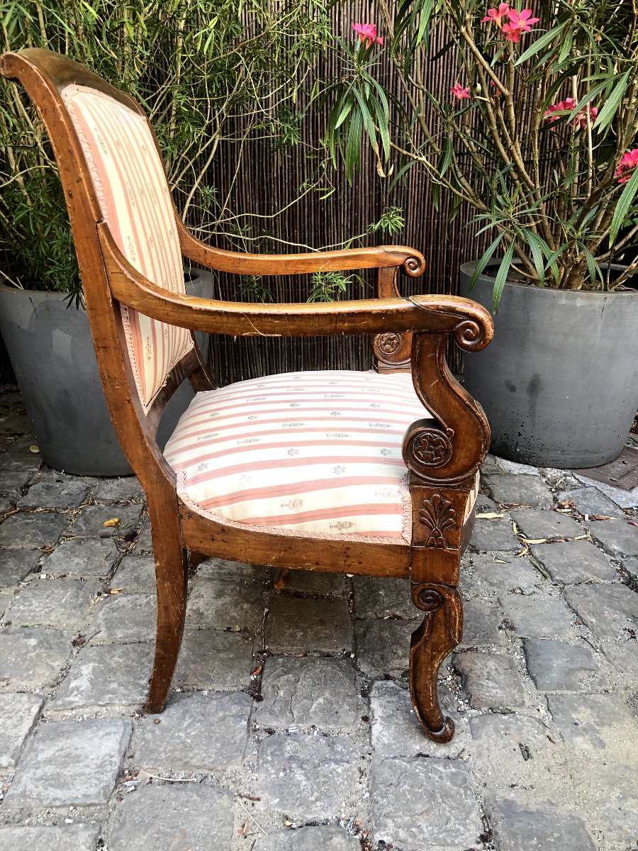 Ensemble de 4 fauteuils d'époque Restauration en acajou-photo-4