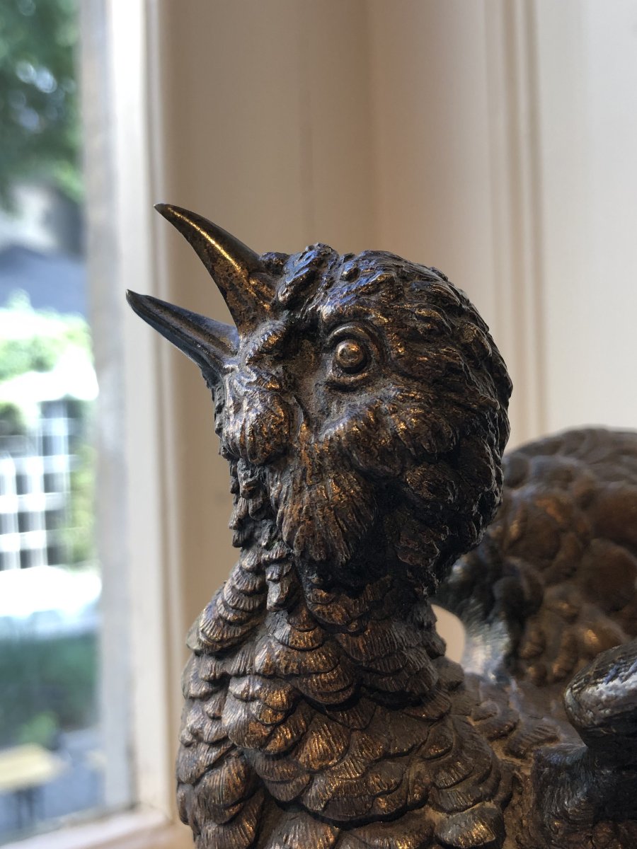 Bronze représentant un perdrix par Eugène Delabrièrre (1829-1912)-photo-5