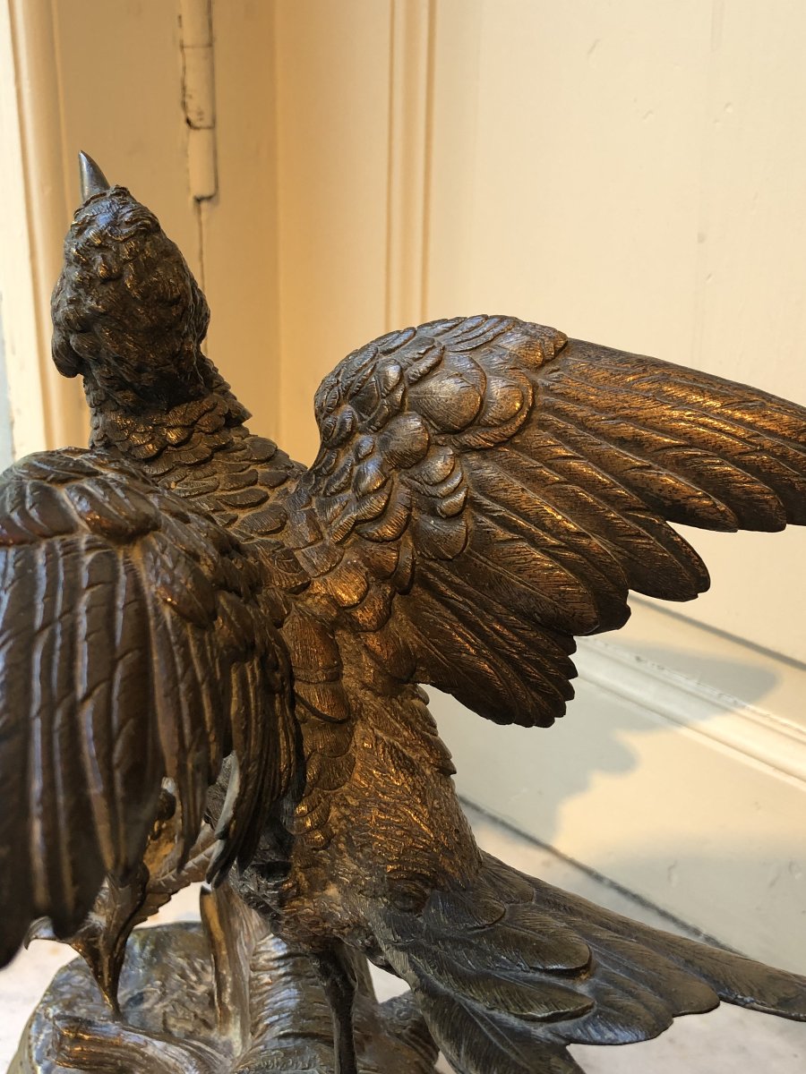 Bronze représentant un perdrix par Eugène Delabrièrre (1829-1912)-photo-6