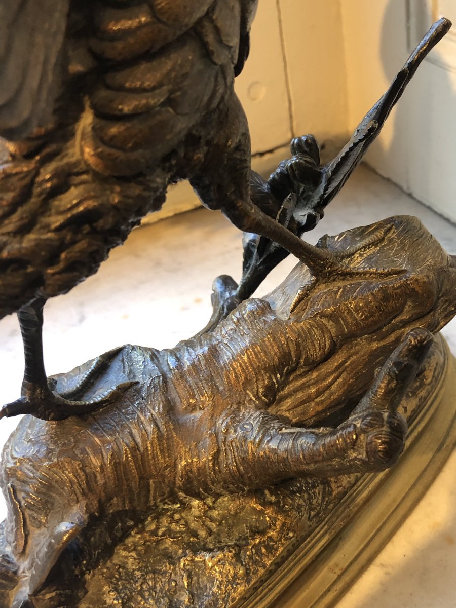 Bronze représentant un perdrix par Eugène Delabrièrre (1829-1912)-photo-7